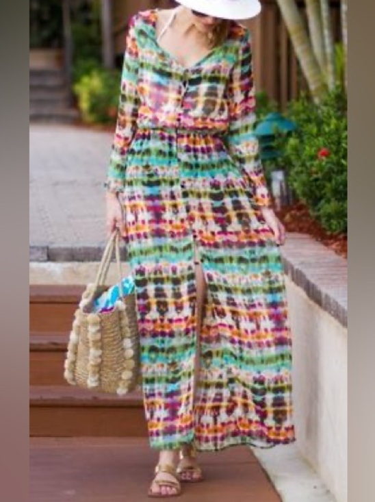 Zara Dresses & Skirts - Zara Multicolor Tie-Dye Maxi dress